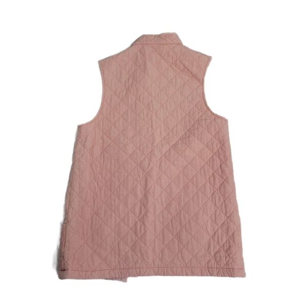 VINTAGE 70s vest Laura Ashley‎ quilted pink top M - Picture 2 of 8